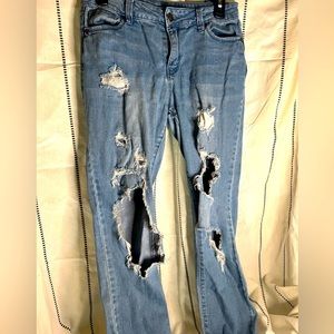 Distressed jeans